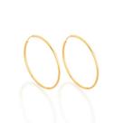 Brincos banhado ouro 3x 24k 18k e 22k femininos argola rommanel fina média 4cm 522013