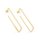 Brincos banhado ouro 3x 24k 18k e 22k femininos argola rommanel retangular 524041 Brincos banhado ouro 3x 24k 18k e 22k femininos argola rommanel retangular 524041