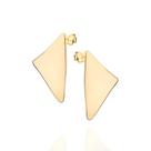 Brincos banhado ouro 3x 24k 18k e 22k femininos grande botão triangular abaulado rommanel 527231