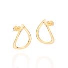 Brincos banhado ouro 3x 24k 18k e 22k femininos grandes gota rommanel vazado 527181