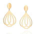 Brincos banhado ouro 3x 24k 18k e 22k femininos grandes maxi gotas rommanel base oval e penduradas 527070