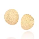 Brincos banhado ouro 3x 24k 18k e 22k femininos grandes rommanel botão chão lunar curvado textura 527198
