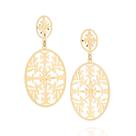 Brincos banhado ouro 3x 24k 18k e 22k femininos grandes rommanel oval formato folhagem 527187