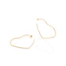 Brincos banhado ouro 3x 24k 18k e 22k femininos meia argola coração grandes maxi rommanel 526498