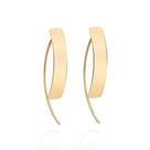 Brincos banhado ouro 3x 24k 18k e 22k femininos meia argola grande maxi chapa lisa retangular rommanel 527275 Brincos banhado ouro 3x 24k 18k e 22k femininos meia argola grande maxi chapa lisa retangular rommanel 527275