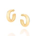 Brincos banhado ouro 3x 24k 18k e 22k femininos meia argola rommanel abaulada lisa 526668