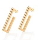Brincos banhado ouro 3x 24k 18k e 22k femininos meia argola rommanel retangular 527102 Brincos banhado ouro 3x 24k 18k e 22k femininos meia argola rommanel retangular 527102