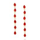 Brincos banhado ouro 3x 24k 18k e 22k femininos para noivas grandes festa gotas cristais rommanel pendurados 526742