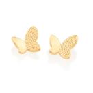 Brincos banhado ouro 3x 24k 18k e 22k femininos pequenos borboleta infantil rommanel granitada 526989