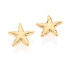 Brincos banhado ouro 3x 24k 18k e 22k femininos pequenos estrela do mar rommanel 525088