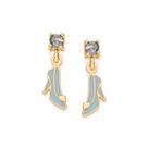Brincos banhado ouro 3x 24k 18k e 22k femininos pequenos rommanel disney sapato azul princesa cinderela pedra zircônias pendurado 527293 Brincos banhado ouro 3x 24k 18k e 22k femininos pequenos rommanel disney sapato azul princesa cinderela pedra zircônias pendurado 527293