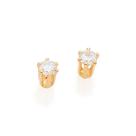 Brincos banhado ouro 3x 24k 18k e 22k femininos pequenos segundo furo solitário infantil rommanel tulipa 525623