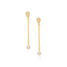 Brincos banhado ouro 3x 24k 18k e 22k femininos pérola pendurada grandes zircônia rommanel palito 524303