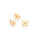 Brincos banhado ouro 3x 24k 18k e 22k femininos segundo furo infantil bebe recem nascido borboleta zircônias rommanel 526395