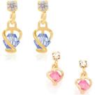 Brincos banhado ouro 3x 24k 18k e 22k femininos zircônia cristal infantil rommanel pendurado rosa azul 523219 Brincos banhado ouro 3x 24k 18k e 22k femininos zircônia cristal infantil rommanel pendurado rosa azul 523219