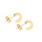 Brincos banhado ouro 3x 24k 18k e 22k ou branco femininos meia argola pequenos rommanel lisa 525886-121640