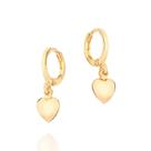 Brincos banhado ouro 3x 24k 18k e 22k ou prata 925 femininos argola coração pendurado rommanel 527146 327146