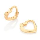 Brincos banhado ouro 3x 24k 18k e 22k ou prata 925 femininos argola coração pequenos rommanel 526692 320014