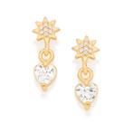 Brincos banhado ouro 3x 24k 18k e 22k ou prata 925 femininos coração zircônia rommanel pendurada 526727 526725
