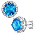Brincos Bestyle de topázio azul 2 ct em prata 925
