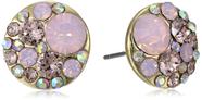 Brincos Betsey Johnson com miçangas facetadas redondas em ouro rosa