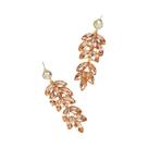 Brincos Boho Femininos com Folhas de Strass - Joias Luxuosas para Casamento e Festa
