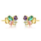 Brincos Borboleta com Cristais Zircônias e Banho de Ouro 18k - Design Elegante Brincos Borboleta com Cristais Zircônias e Banho de Ouro 18k - Design Elegante