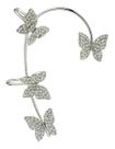 Brincos Borboleta Zircão Strass 1 Unid Clipes K-pop Ear Cuff -