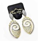Brincos Caracol Cravejados De Zirconias Cristal Banho Ouro 18k 3746