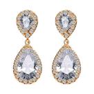 Brincos Clássicos Femininos Em Forma De Gota Com Zircônia Cúbica Brilhante Para Casamento E Festas