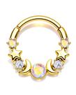 Brincos CM Crareesi Mania Moon Phase Daith 16G em ouro 10 mm
