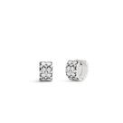 Brincos Coach Signature acolchoados Huggie CRYSTAL/RHODIUM femininos