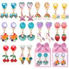 Brincos com clipe ERDOGLY para meninas, 10 pares, crianças fingem