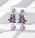 Brincos Com Pedras Cristal amestista luxo