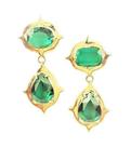 Brincos Com Pedras Lapidação Facetada Banho De Ouro 18k 1385
