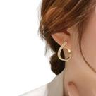 Brincos Completo Oco Forma de U Luxo Brilho Strass Festas -