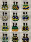 Brincos Copa do Mundo de MDF Brasil Kit 12 Pares A