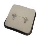 Brincos cruz mini inox prateado