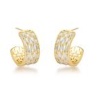 Brincos de Argola Banhados a Ouro 18k com Detalhes em Zircônia - Luxo Atemporal
