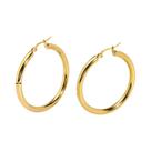 Brincos de Argola Circulares Banhados a Ouro 18k - Aço Inoxidável - Para Mulheres e Meninas