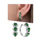 Brincos De Argola Com Gemas Sintéticas Brilhantes Para Mulheres, Estilo Elegante E Simples, Presente