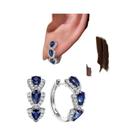 Brincos De Argola Com Gemas Sintéticas Brilhantes Para Mulheres, Estilo Elegante E Simples, Presente