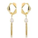 Brincos de Argola com Pendente Gota e Franja - Ouro 18k Banhado