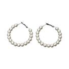 Brincos De Argola Com Pérolas Imitadas Em Ouro E Prata, 3 Tamanhos, Redondos, Para Mulheres, Joias