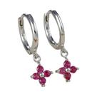 Brincos De Argola Com Pingente De Flor De Zircônia Colorida Para Mulheres, Joias Simples E Modernas