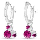 Brincos de argola Disney Minnie Mouse October Birthstone Silver
