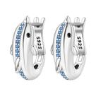 Brincos De Argola Dupla Em Prata Esterlina 925 Com Golfinho Azul E Zircônia Cúbica Para Casamento E Brincos De Argola Dupla Em Prata Esterlina 925 Com Golfinho Azul E Zircônia Cúbica Para Casamento E