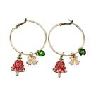 Brincos De Argola Elegantes De Natal Para Mulheres, Presente De Joia Com Pingente Simples Para Uso
