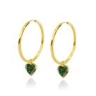 Brincos De Argola em Ouro 18k 750 Com Zircônia 5mm