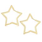 Brincos de argola FaithHeart Star para mulheres banhados a ouro 60 mm